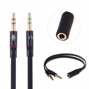 Audio Kabel Headset Y-Kabel 1x4 female -> 2x3 male