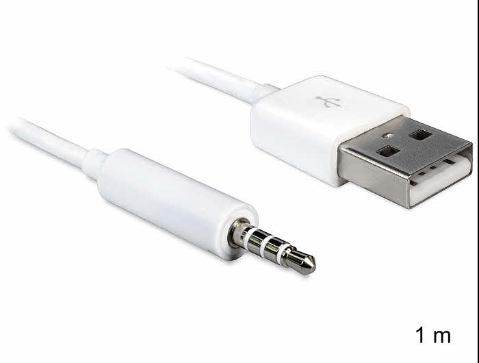 Audio kabel USB-A naar Audio Jack 3.5mm 1mtr
