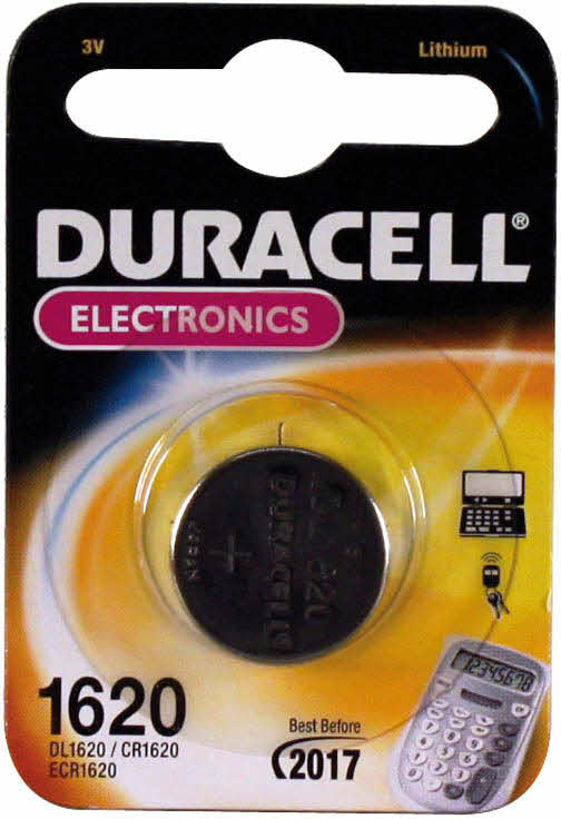 Batterij knoopcel CR1620 3V Duracell Lithium